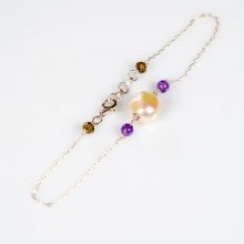 Bracelet Trésor n7 Argent Perle Améthyste