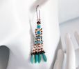 Kit boucles d'oreilles Daguine turquoise pêche