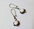 Boucles d'oreilles Anges en pierre d'Howlite