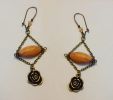 Boucles d'oreilles pierre beige & rose