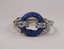 Bracelet double tour Anneau Swarovski bleu