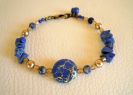 Bracelet Disque en pierre Lapis Lazuli