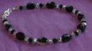 Bracelet Agates noires & cristal Swarovski 