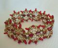 Red and golden Indiana bracelet tutorial