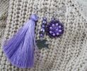 Broche Amitié Violet au Pompon 