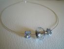 Collier argent perle Becharmed et perlées bleues