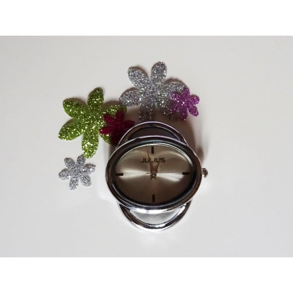 Silver oval watch face for creating watches