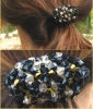 Chouchou en perles noires/dorées en kit