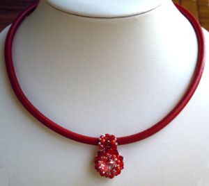 Red large leather cord necklace kit