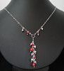 Collier pendentif grappe rouge en argent