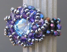 Blue iridescent Syros bead ring kit