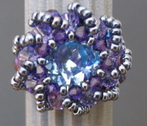 Blue iridescent Syros bead ring kit