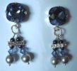 Kit boucles d'oreilles Cabochons Double Bleu