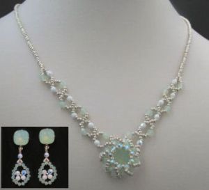 Opal green and white drop Earrings tutorial