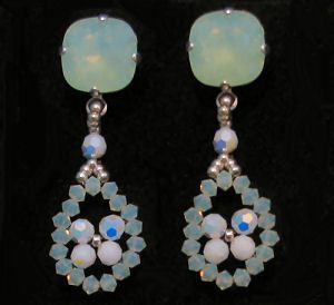 Opal green and white drop Earrings tutorial