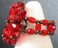 Red Agate bead ring instructions