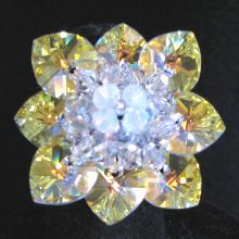 Crystal silver shade bermude bead ring pattern