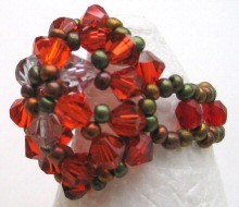 Orange honshu bead ring pattern