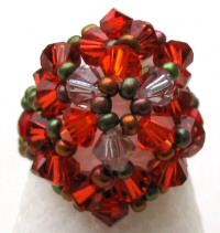 Orange honshu bead ring pattern