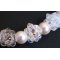 Crystal and white bead clusters necklace instructions