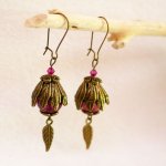 Boucles d'oreilles Bohème Quartz fuchsia