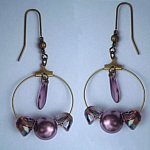 Boucles d'oreilles Créoles Crystal Lilac shadow