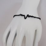 Bracelet fin noir design Ondes