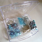 Boîte de perles Bleu Aquamarine cristal