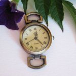 Antique bronze round watch face