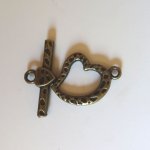 Fermoir en T Coeur 21 mm Bronze