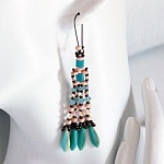 Kit boucles d'oreilles Daguine turquoise pêche