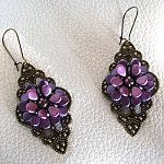 Boucles d'oreilles Pip Burgundy sur estampes en kit