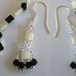 Kit boucles d'oreilles Tila Noir&blanc