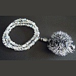 Kit rond de serviette Pompon & hématites