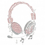 MOTIF STRASS CASQUE AUDIO