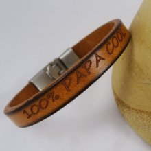 Bracelet cuir Homme gravé cadeau personnalisé