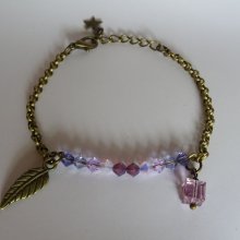 Bracelet fin chaîne bronze Violet