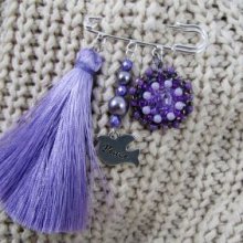 Broche Amitié Violet au Pompon 