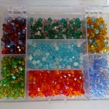 Boîte de perles 1400 Facettes mix multicolore