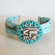 Bracelet médaillon Livelove turquoise en kit