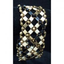 Bracelet Tila tressé Noir doré en kit