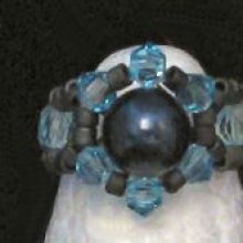 Bague en kit Lolita Ronde nacrée Bleue