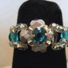 Bague en kit Lolita Strass Bleu turquoise