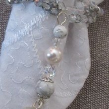 Kit rond de serviette Blanc/argent avec grelot