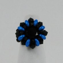 Bague en kit Saba noire et bleue