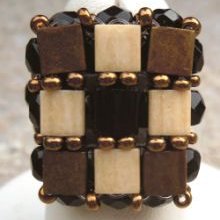 Kit bague carrée Tila Noir doré