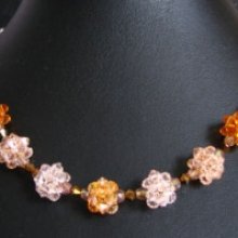 Golden bead clusters necklace instructions