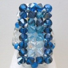 Blue Ponant bead ring pattern