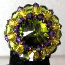 Shetland olivine bead ring pattern