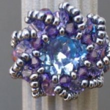 Blue iridescent Syros bead ring instructions